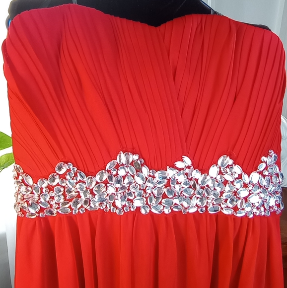 REDUCED! SPEECHLESS Red Strapless Sweetheart Micro Mini NWT Sz 3 - Picture 4 of 15